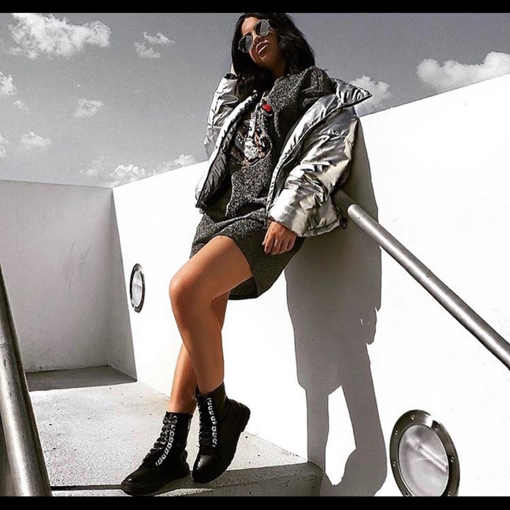 Metallic t shirt Dress